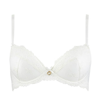 GORGEOUS White lace tulle push-up bra, Bras
